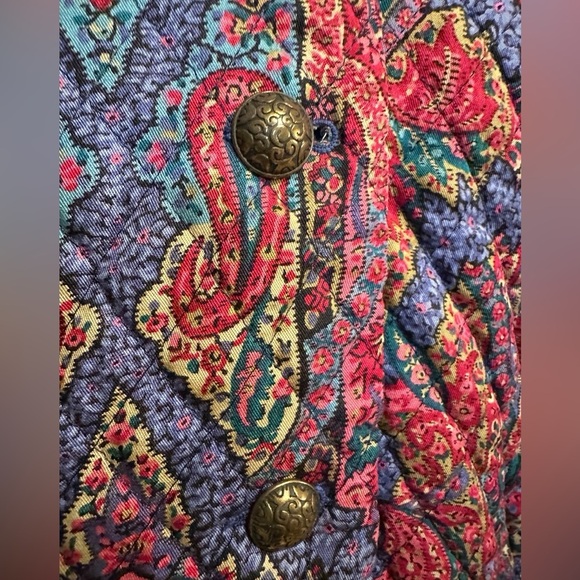 Vintage David Brooks Womens Medium Size 10 Paisley Quilted Blazer USA - Picture 4 of 8
